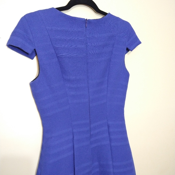 Zara Basic Royal Blue A-Line Structured Cocktail Dress With Jewel Neckline Small - Picture 9 of 14